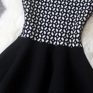 Knitted Dress In Black And White on Luulla