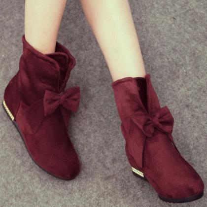 Bow Knot Female Ankle Boots on Luulla