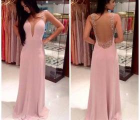 Open Back Chiffon and Lace Sexy Gowns Mist Plus Size