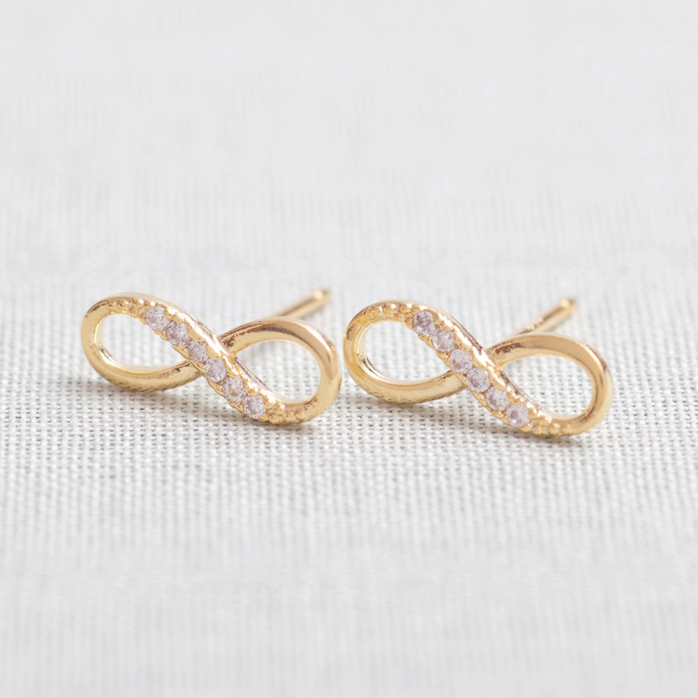 Tiny Infinity Stud Earrings In Gold On Luulla Tiny Infinity Stud Earrings In Gold
