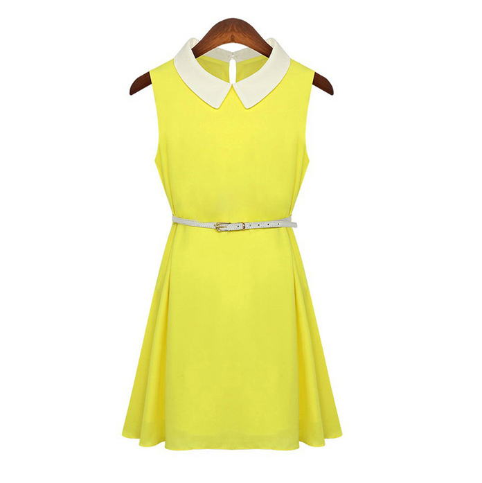 yellow peter pan collar top