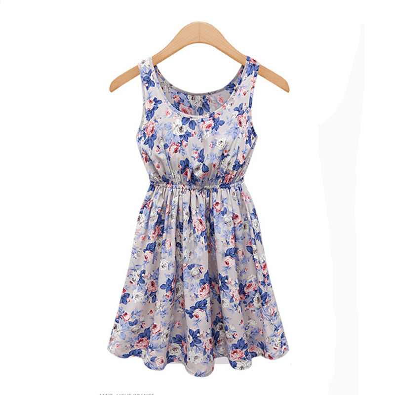 Floral Printed Tie Waist Dress With Pleated on Luulla