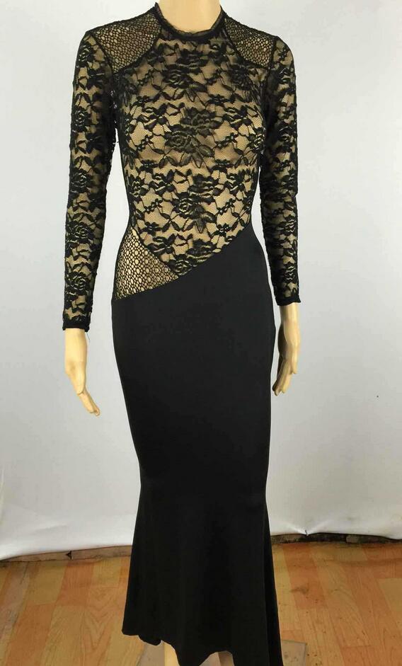 Sexy Black Lace Backless Dress on Luulla